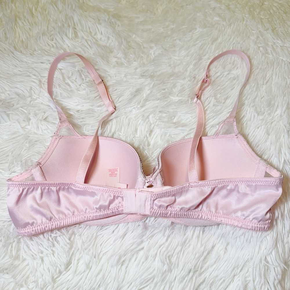 Victoria's Secret Very Sexy Pink Rhinestone Balconette Bra 32B Y2K - Picture 3 of 16